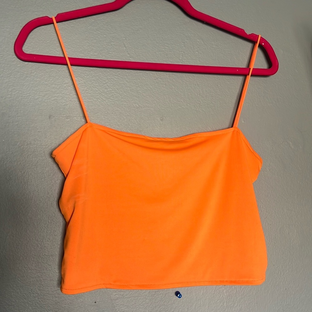 Bright Orange Cropped Tank
